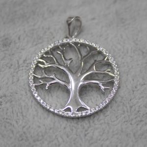 Tree of Life pendant with CZ 29mm + bail